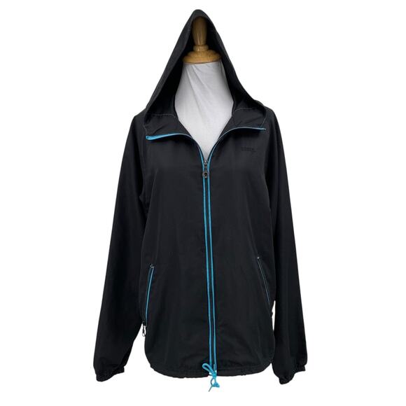 Quiksilver Jacket Womens S Small Black Full Zip Hooded Performance Lightweight - Picture 1 of 12